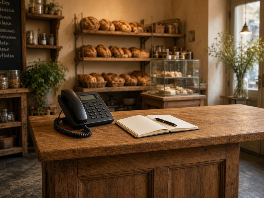 Contact desk at Bakery Riconalsin in Turin